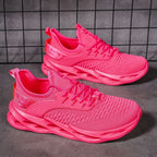 Women's multicolour lace-up sneakers with a sculpted sole and round toe