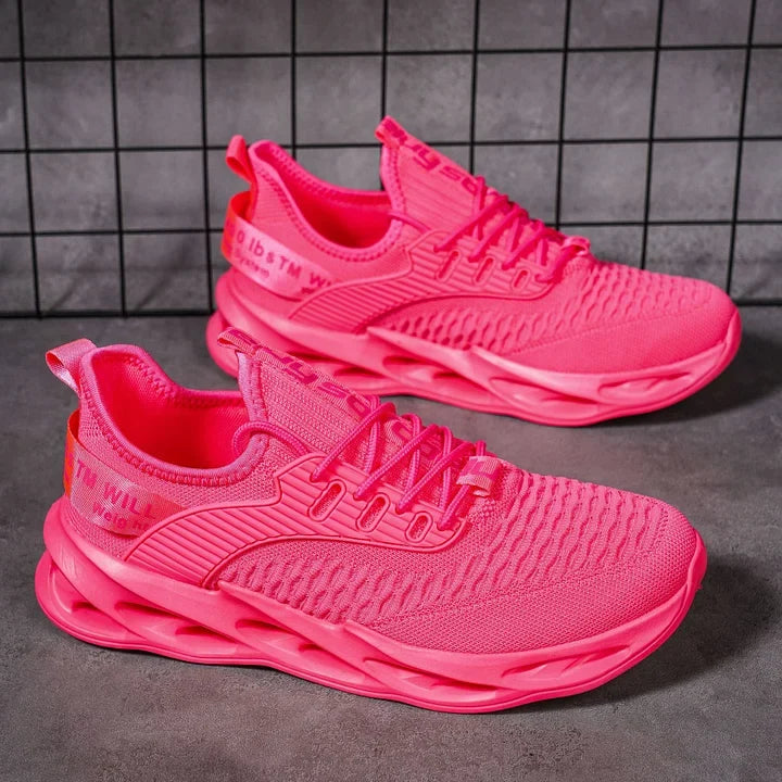 Women's multicolour lace-up sneakers with a sculpted sole and round toe