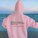 Unisex pullover hoodie with hood and printed back message