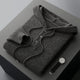 Men's plain knitted hoodie with drawstring hood and button placket