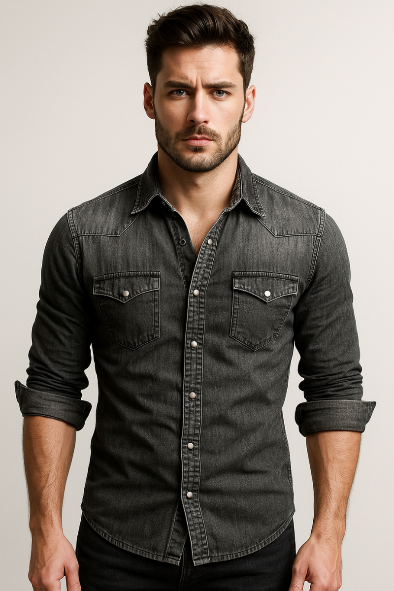 Men's Washed Denim Shirt