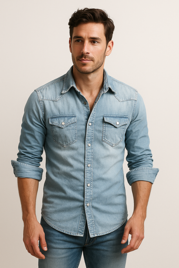 Men's Washed Denim Shirt