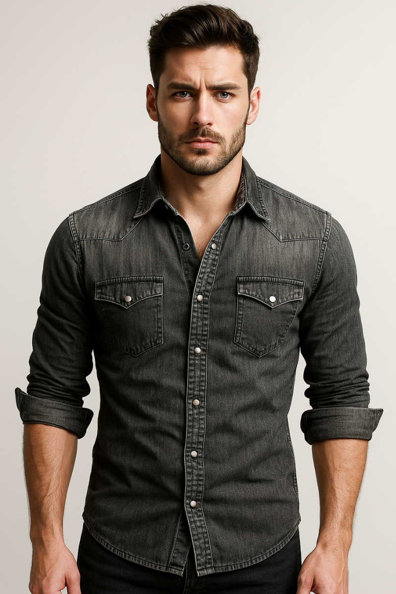 Men's Washed Denim Shirt