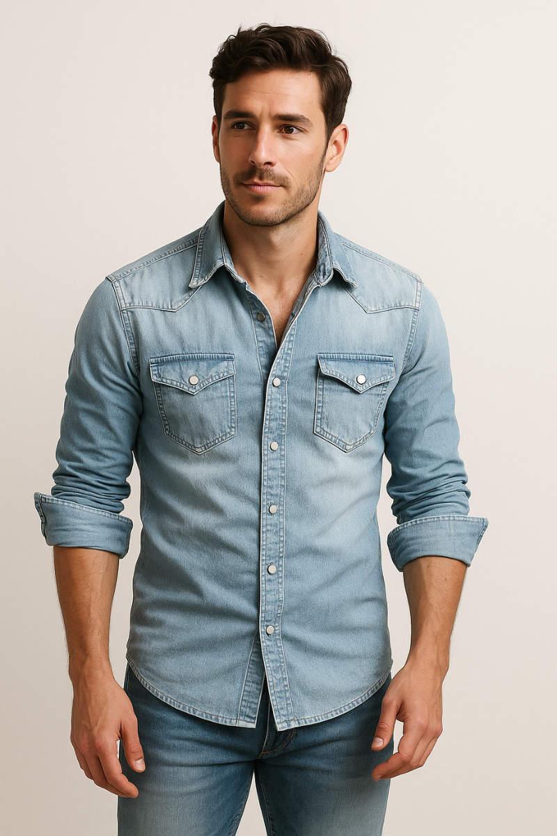 Men's Washed Denim Shirt