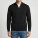 Men's long-sleeve quarter-zip jumper with mock neck and ribbed trims
