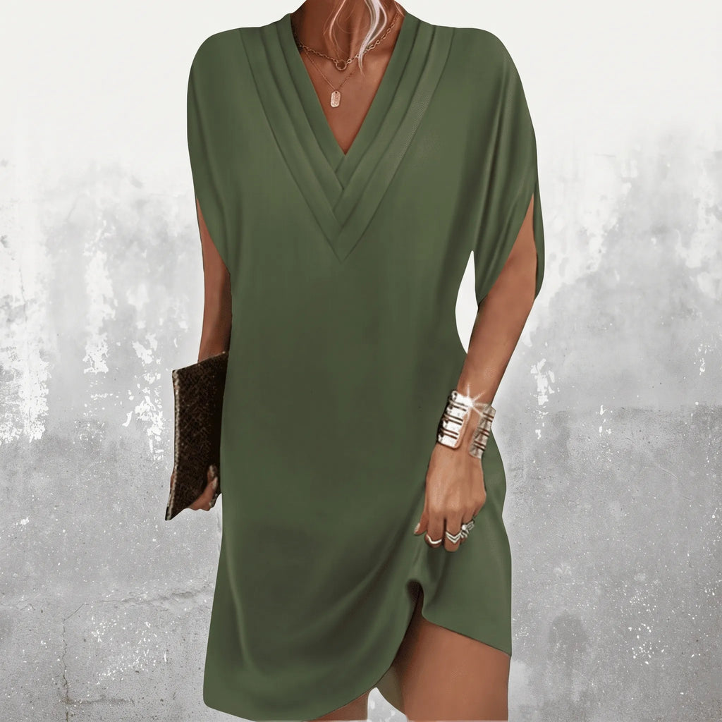 DrapeVibe  - V-Neck Batwing Cocktail Dress Evening Events