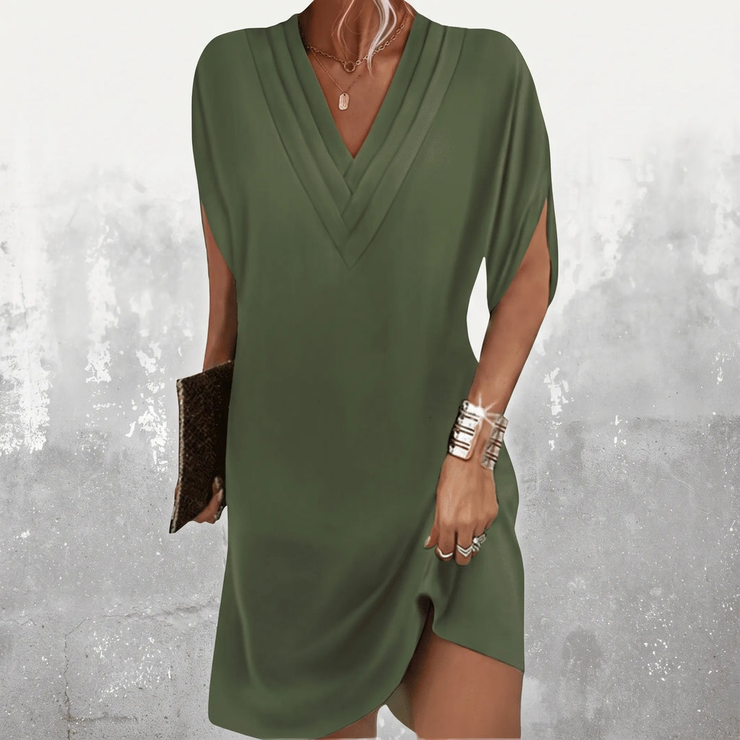 DrapeVibe  - V-Neck Batwing Cocktail Dress Evening Events