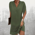 DrapeVibe  - V-Neck Batwing Cocktail Dress Evening Events