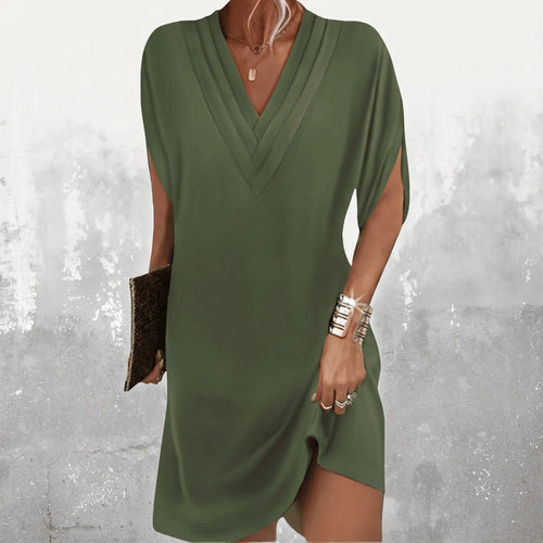 DrapeVibe  - V-Neck Batwing Cocktail Dress Evening Events