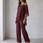 Drapeva  - Asymmetrical Draped Two-Piece Co-Ord Set Attending Evening Events