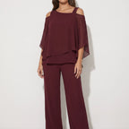 Drapeva  - Asymmetrical Draped Two-Piece Co-Ord Set Attending Evening Events