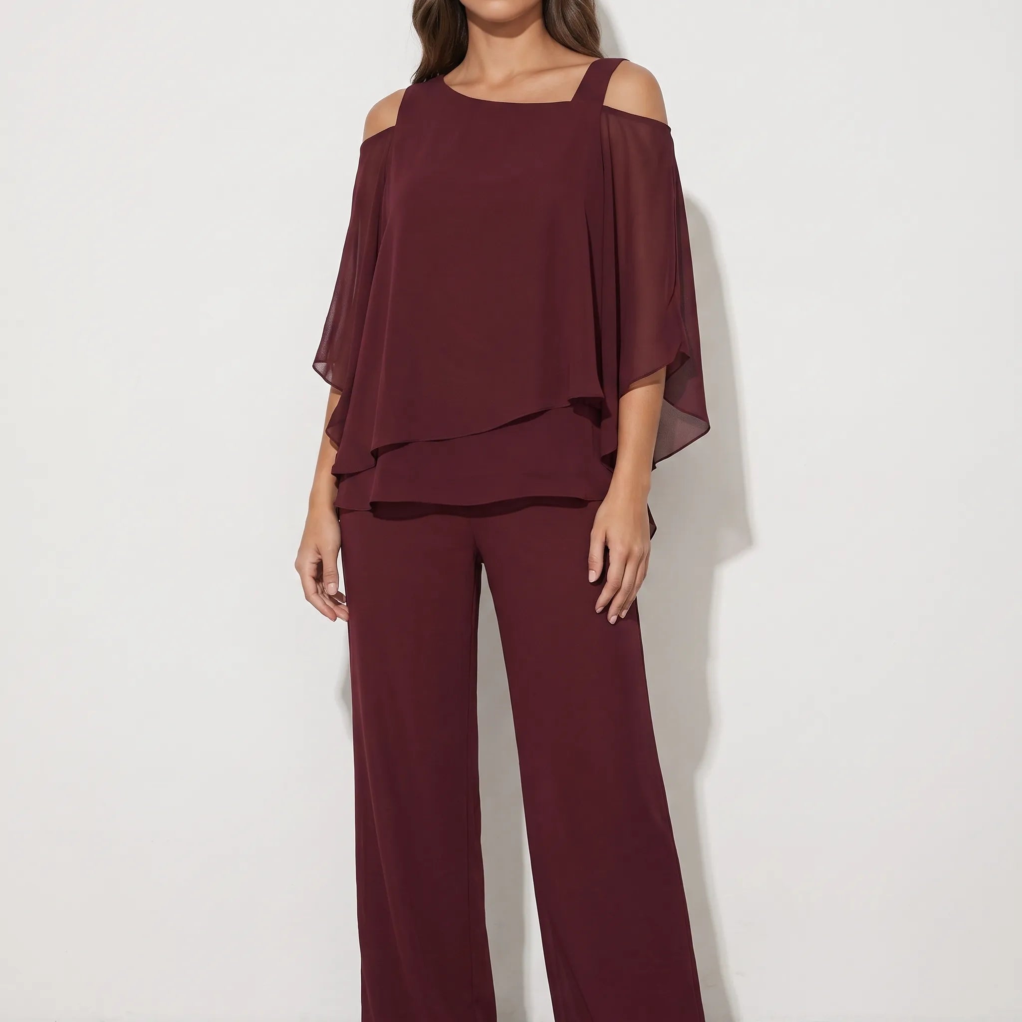 Drapeva  - Asymmetrical Draped Two-Piece Co-Ord Set Attending Evening Events