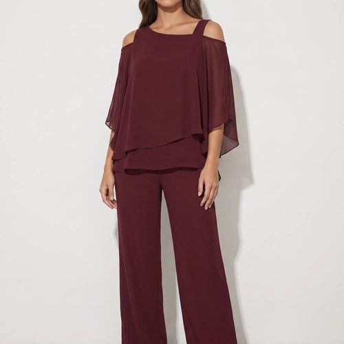 Drapeva  - Asymmetrical Draped Two-Piece Co-Ord Set Attending Evening Events