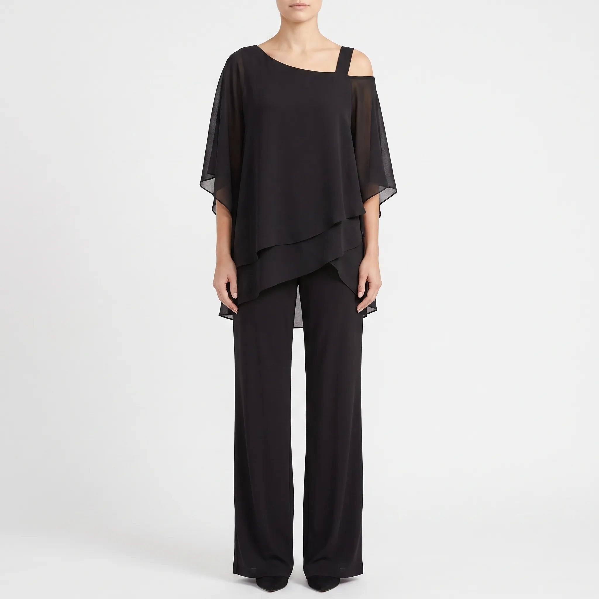 Drapeva  - Asymmetrical Draped Two-Piece Co-Ord Set Attending Evening Events