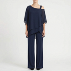 Drapeva  - Asymmetrical Draped Two-Piece Co-Ord Set Attending Evening Events
