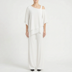 Drapeva  - Asymmetrical Draped Two-Piece Co-Ord Set Attending Evening Events