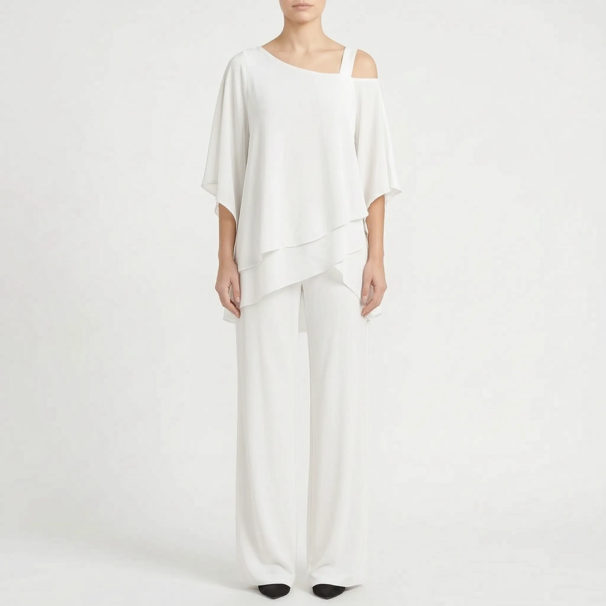 Drapeva  - Asymmetrical Draped Two-Piece Co-Ord Set Attending Evening Events