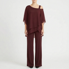 Drapeva  - Asymmetrical Draped Two-Piece Co-Ord Set Attending Evening Events