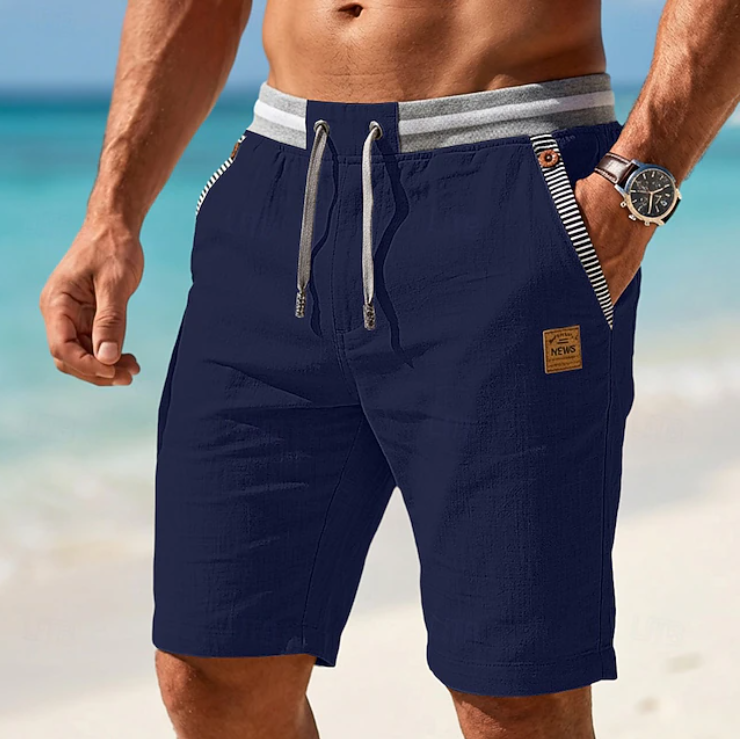 Men's relaxed knee-length shorts with drawstring waist
