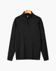 Half-zip ribbed sweater with mock neck and long sleeves