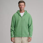 Men's full-zip hooded sweatshirt with long sleeves and front pockets