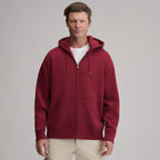 Men's full-zip hooded sweatshirt with long sleeves and front pockets