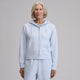 Women's full-zip hoodie with drawstring hood and front pouch pockets