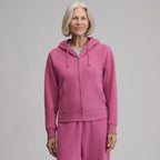 Women's full-zip hoodie with drawstring hood and front pouch pockets