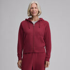 Women's full-zip hoodie with drawstring hood and front pouch pockets
