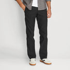 Men's straight leg chino trousers shown in multiple colours
