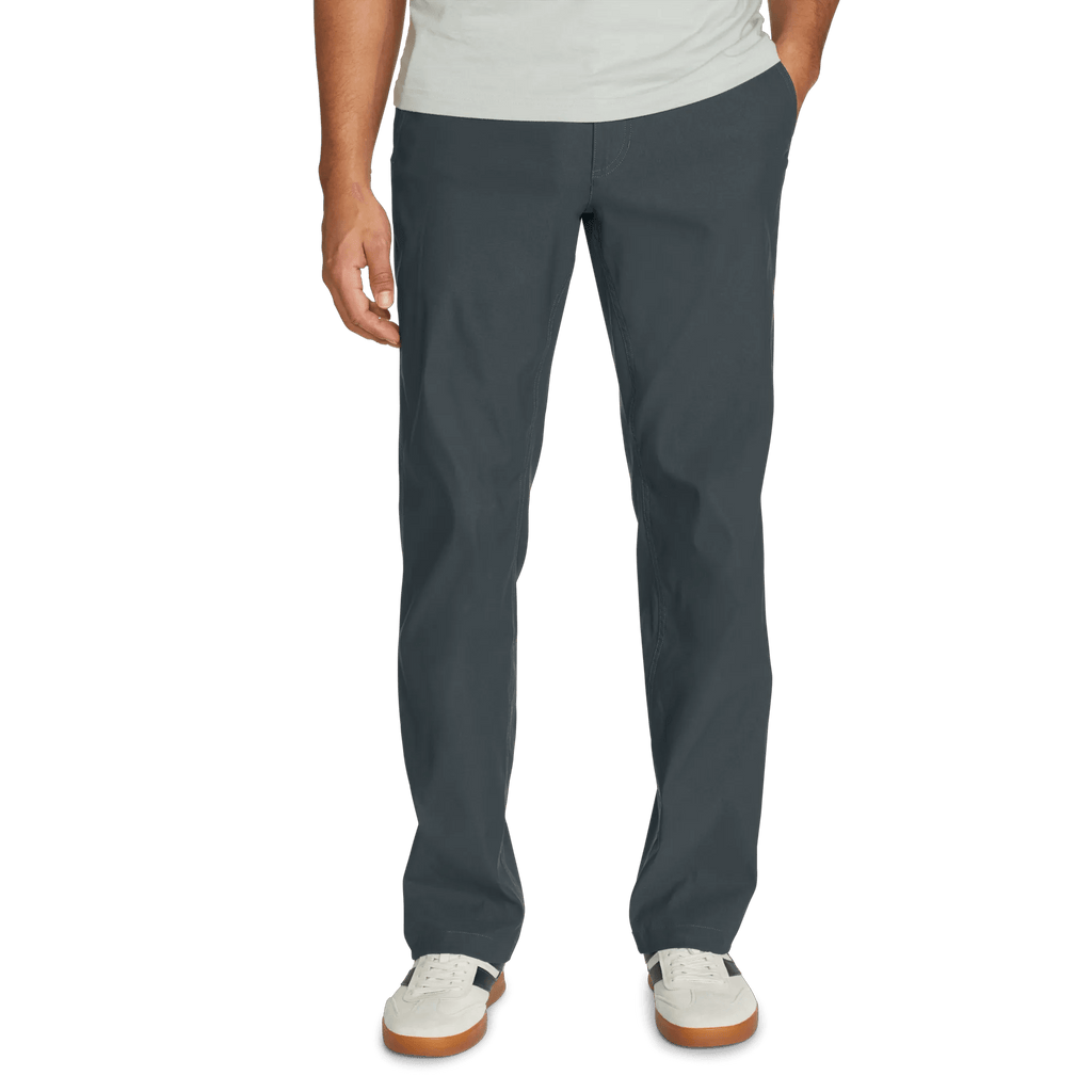 Men's straight leg chino trousers shown in multiple colours
