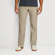 Men's straight leg chino trousers shown in multiple colours