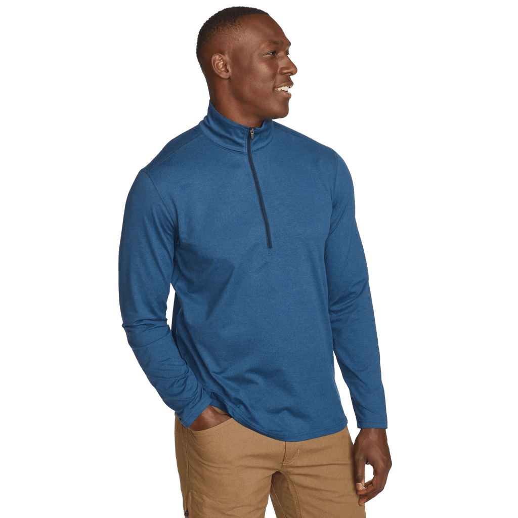 Men's long-sleeve mock neck half-zip sweatshirt