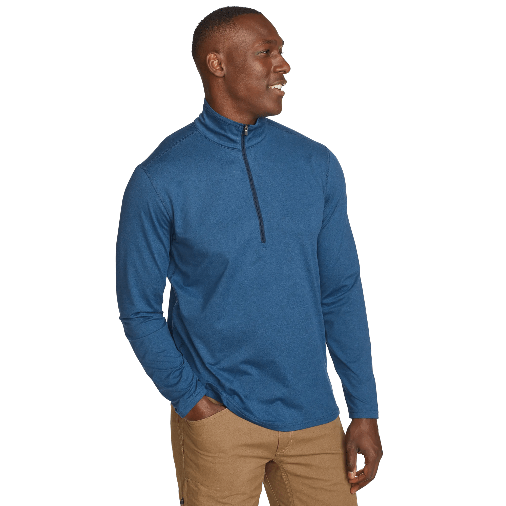 Men's long-sleeve mock neck half-zip sweatshirt