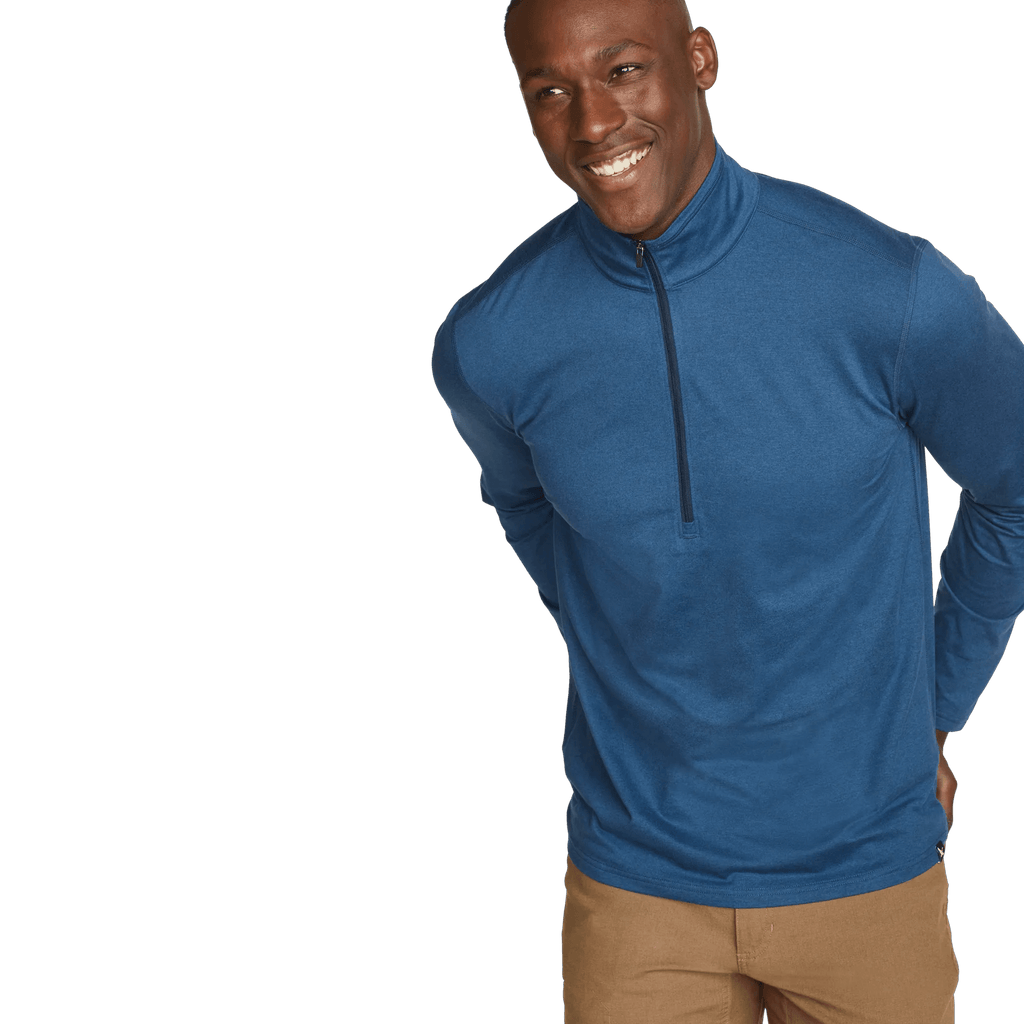 Men's long-sleeve mock neck half-zip sweatshirt
