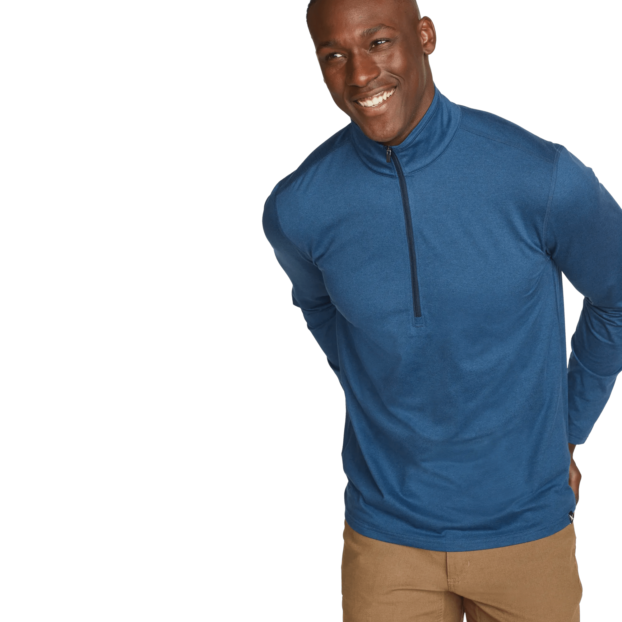 Men's long-sleeve mock neck half-zip sweatshirt