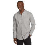 Men's checked long-sleeve shirt with button-down collar and chest pocket