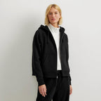 Women's full-zip hoodie with drawstring hood and front pouch pockets