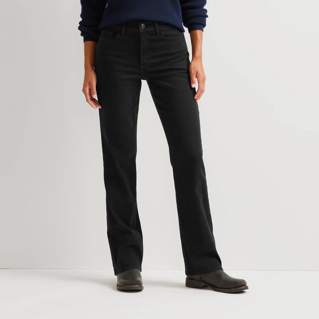 Women's high-rise bootcut jeans with five-pocket design