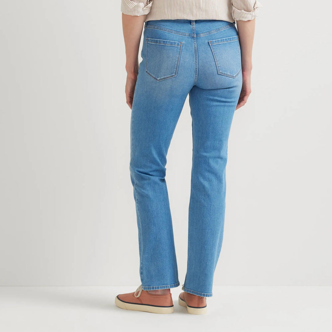 Women's high-rise bootcut jeans with five-pocket design