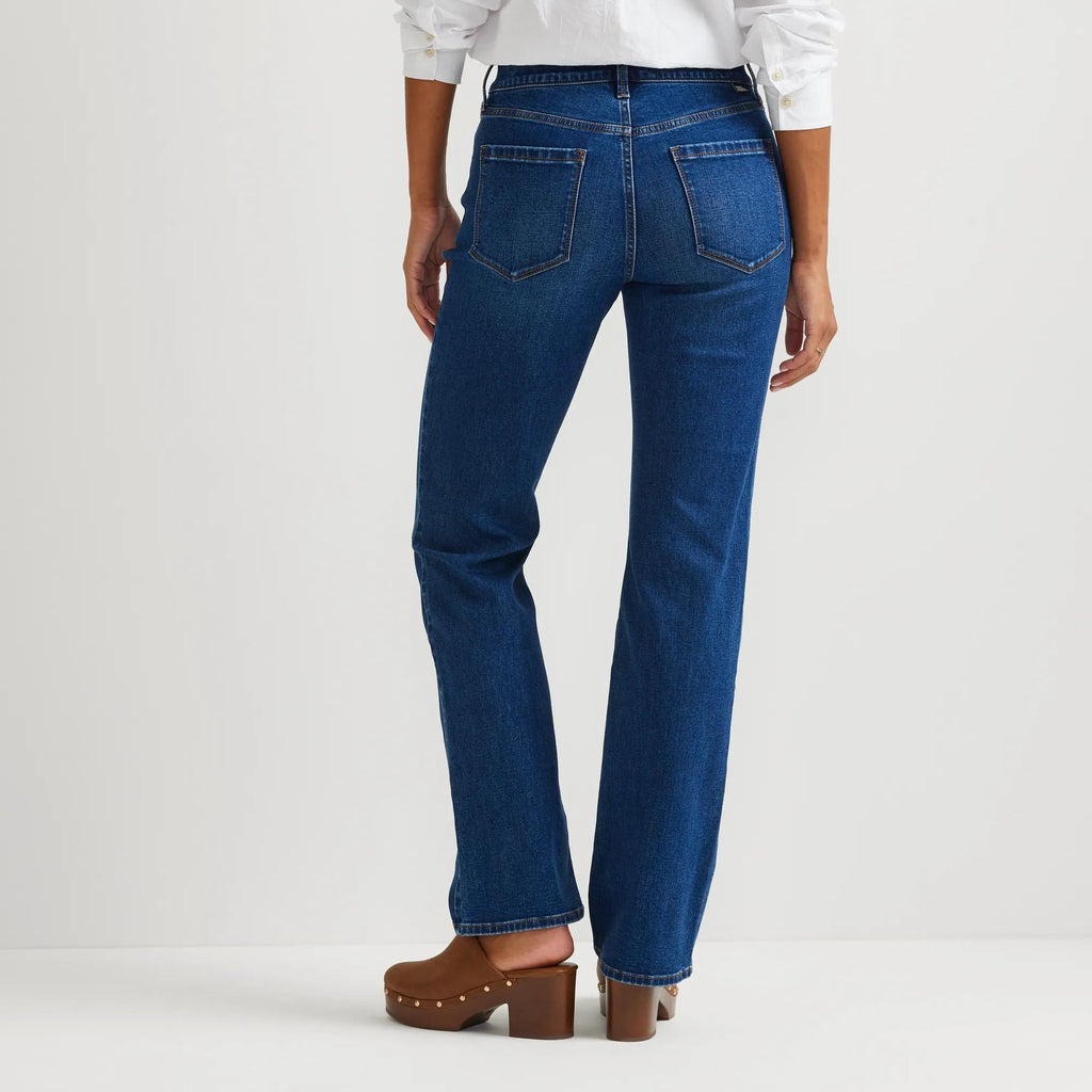 Women's high-rise bootcut jeans with five-pocket design