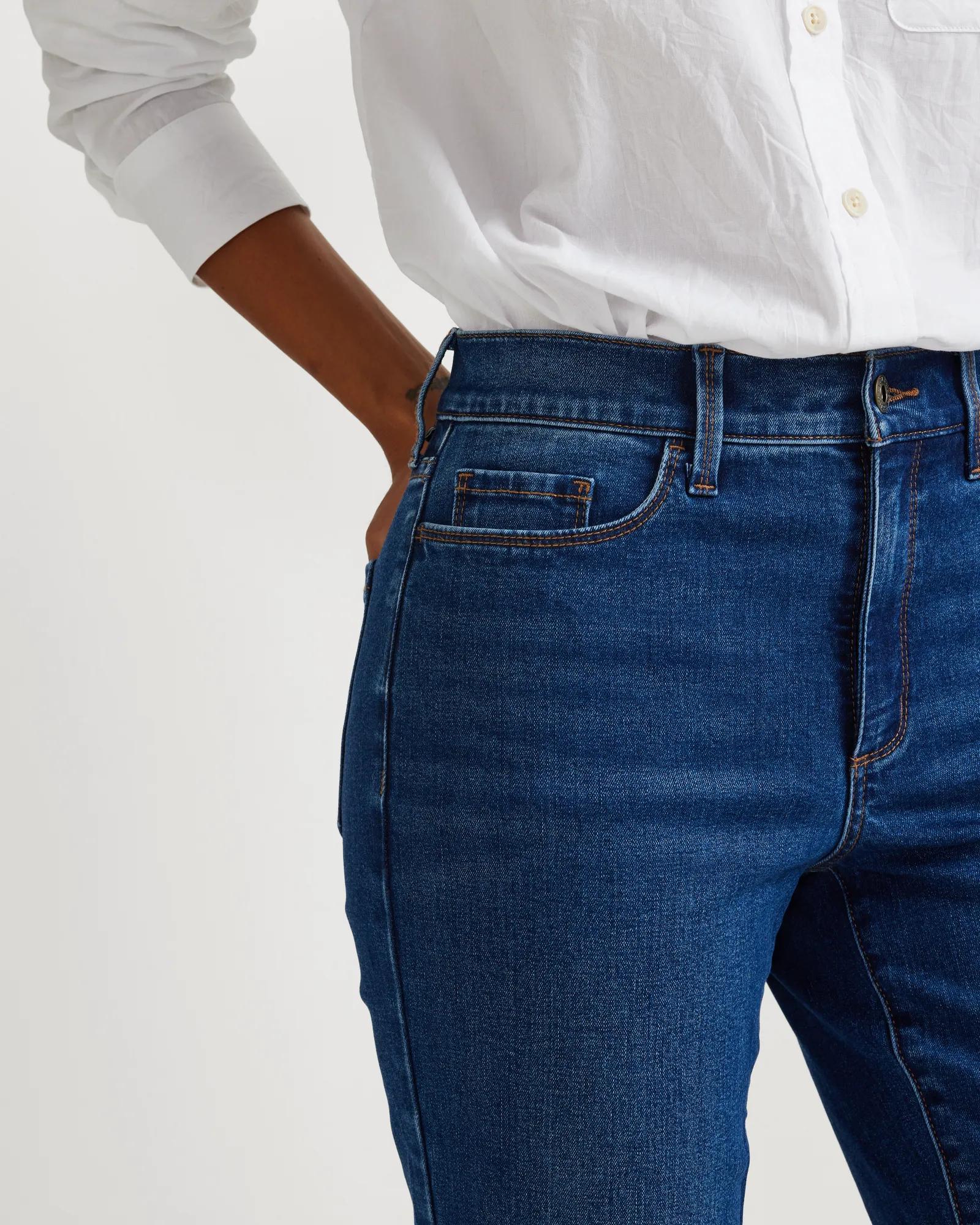 Women's high-rise bootcut jeans with five-pocket design