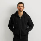 Men's full-zip hooded sweatshirt with long sleeves and front pockets