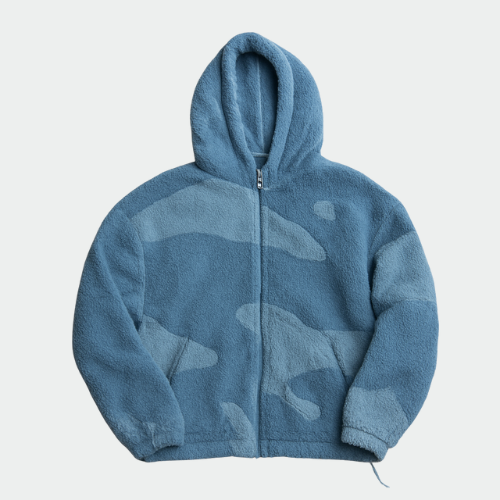 Men's Hooded Two-Tone Fleece Jacket