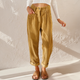 Women's high-waisted wide-leg corduroy trousers with rolled cuffs