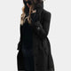 Women's tailored trench coat with high collar, button front and flap pockets