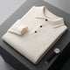 Long sleeve knit polo sweater with collar and button placket