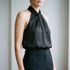 Elegra  - Smooth High-Neck Halter Top Evening Dinner Events