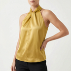 Elegra  - Smooth High-Neck Halter Top Evening Dinner Events