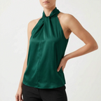 Elegra  - Smooth High-Neck Halter Top Evening Dinner Events
